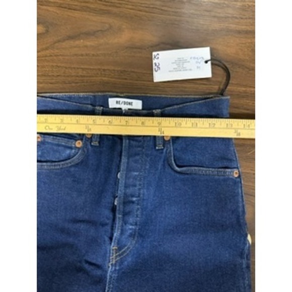 RE/DONE Redone Super High Rise Drainpipe Zip Ankle Jeans Rigid Like Wash Size 26 - Picture 7 of 8